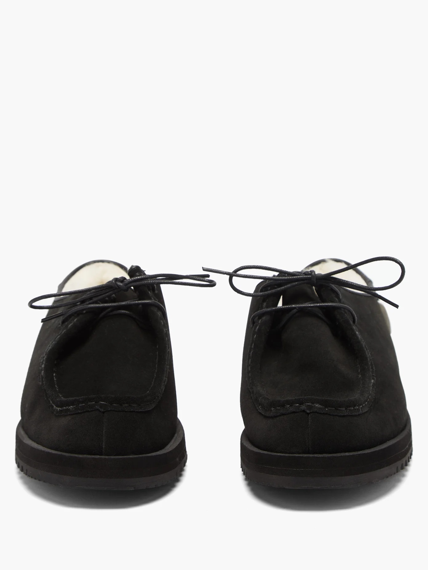 Shearling-lined lace-up suede shoes - 5