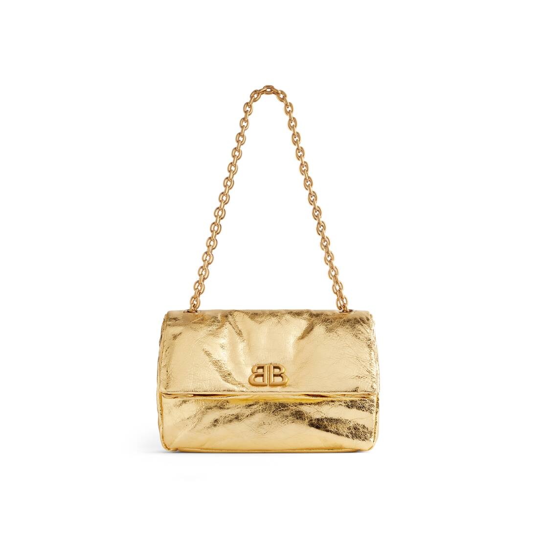 Women's Monaco Small Chain Bag Metallized in Gold - 1