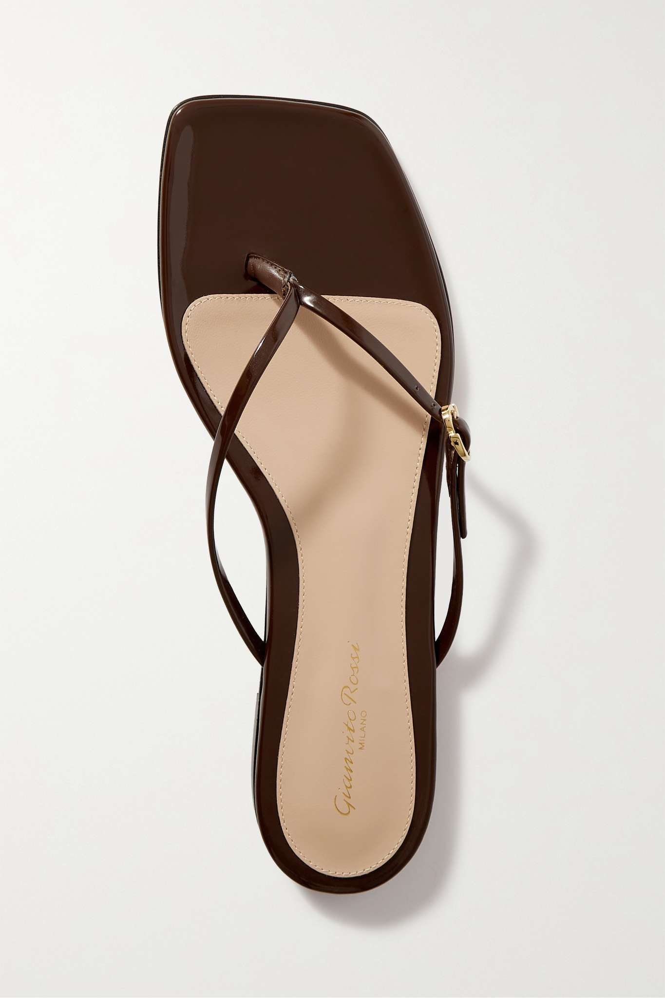 Glossed-leather sandals - 5