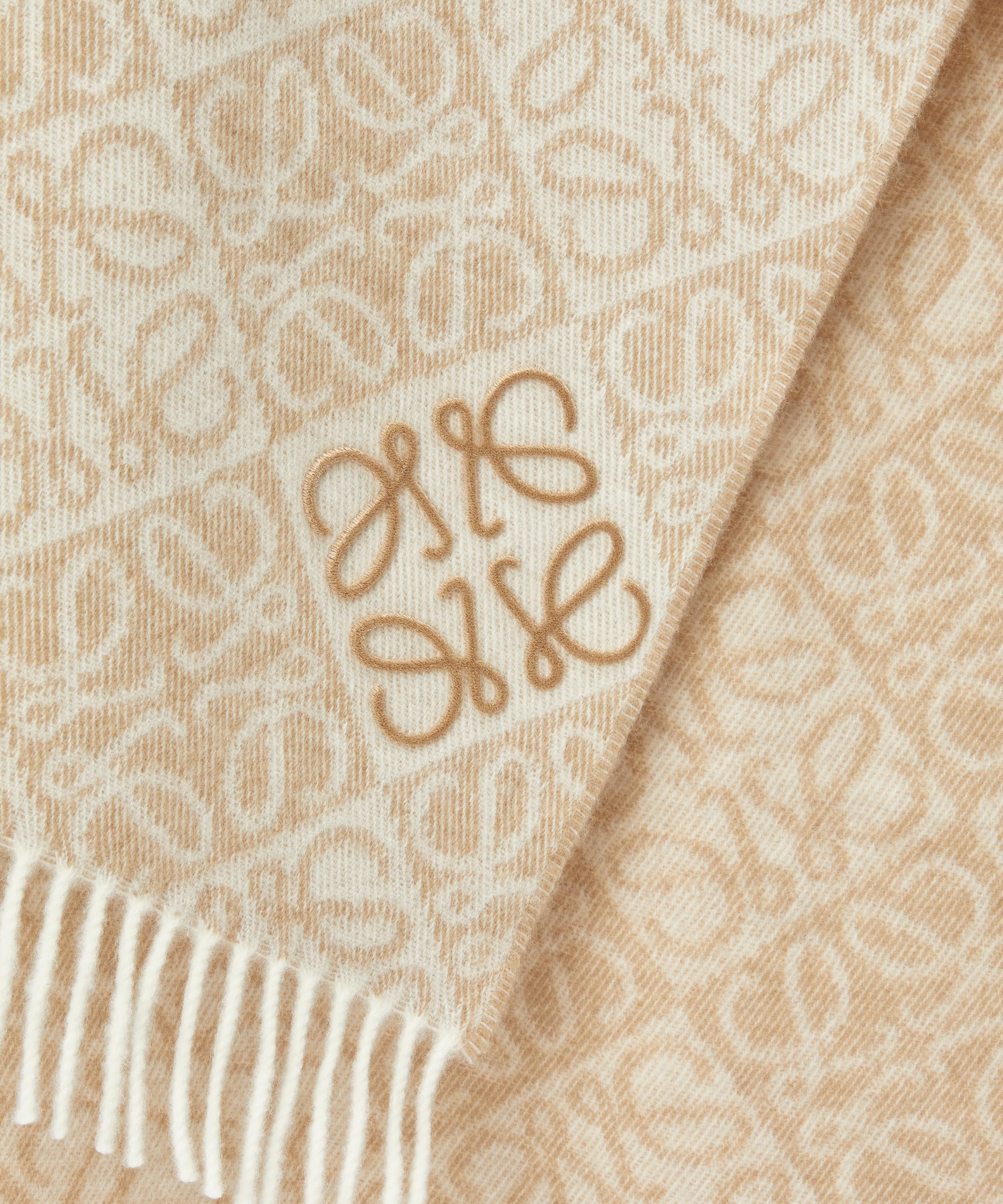 Beige Anagram Wool-Blend Scarf - 2