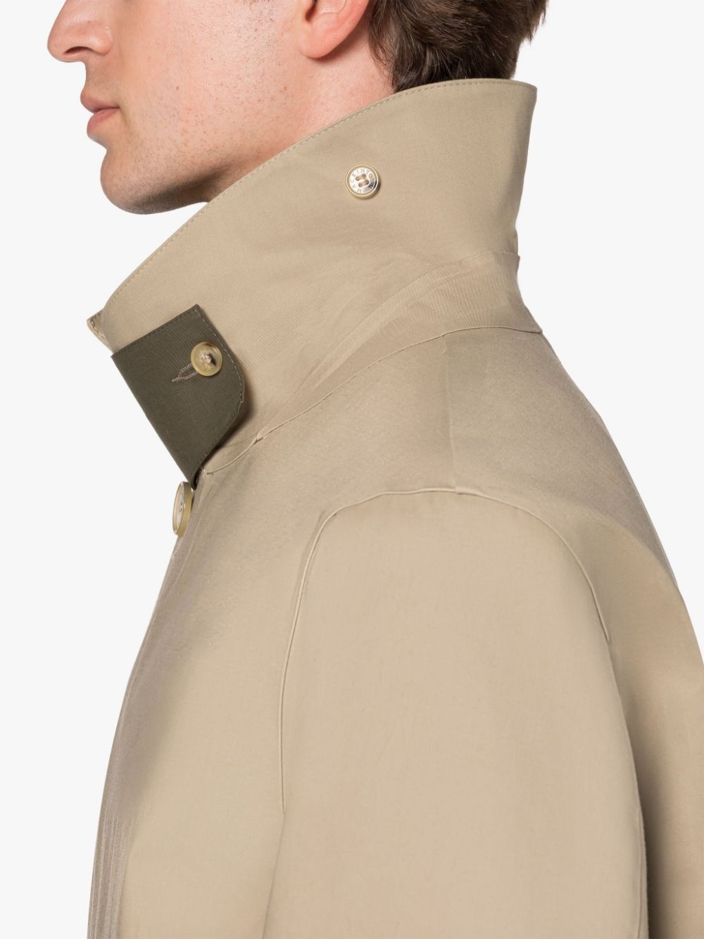 TARTAN OXFORD FAWN BONDED COTTON 3/4 COAT - 5