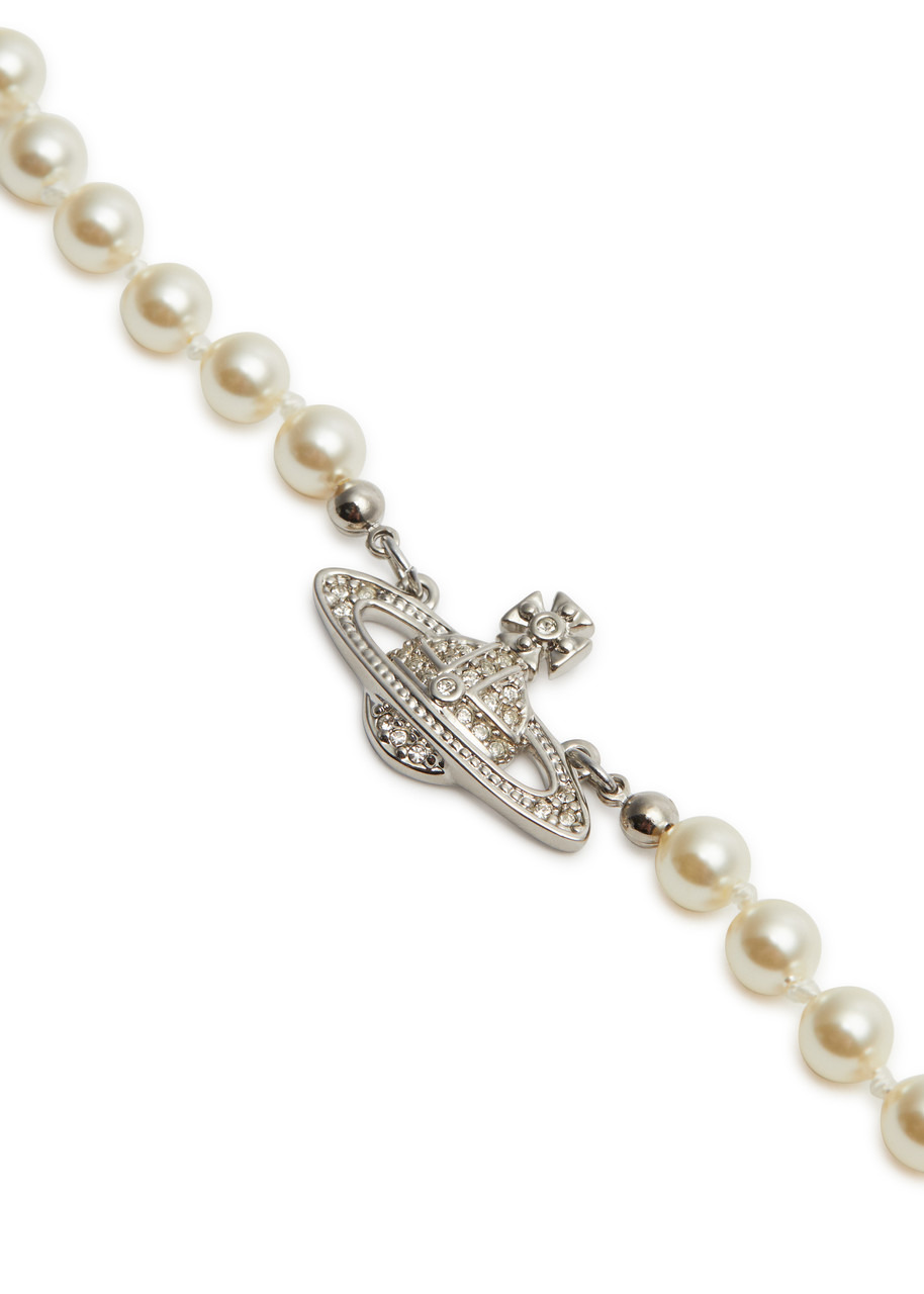 Mini Bas Relief faux pearl necklace - 3
