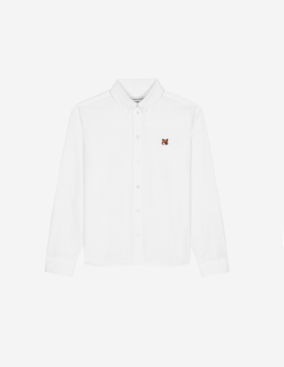 BUTTON-DOWN CLASSIC SHIRT WITH INSTITUTIONAL FOX HEAD PATCH IN OXFORD - 1