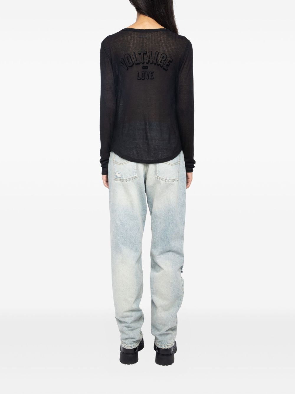 ribbed long-sleeve top - 3