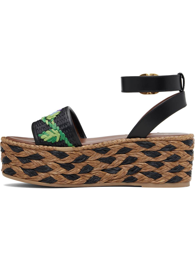 Valentino Black & Brown Espadrillas Sandals outlook