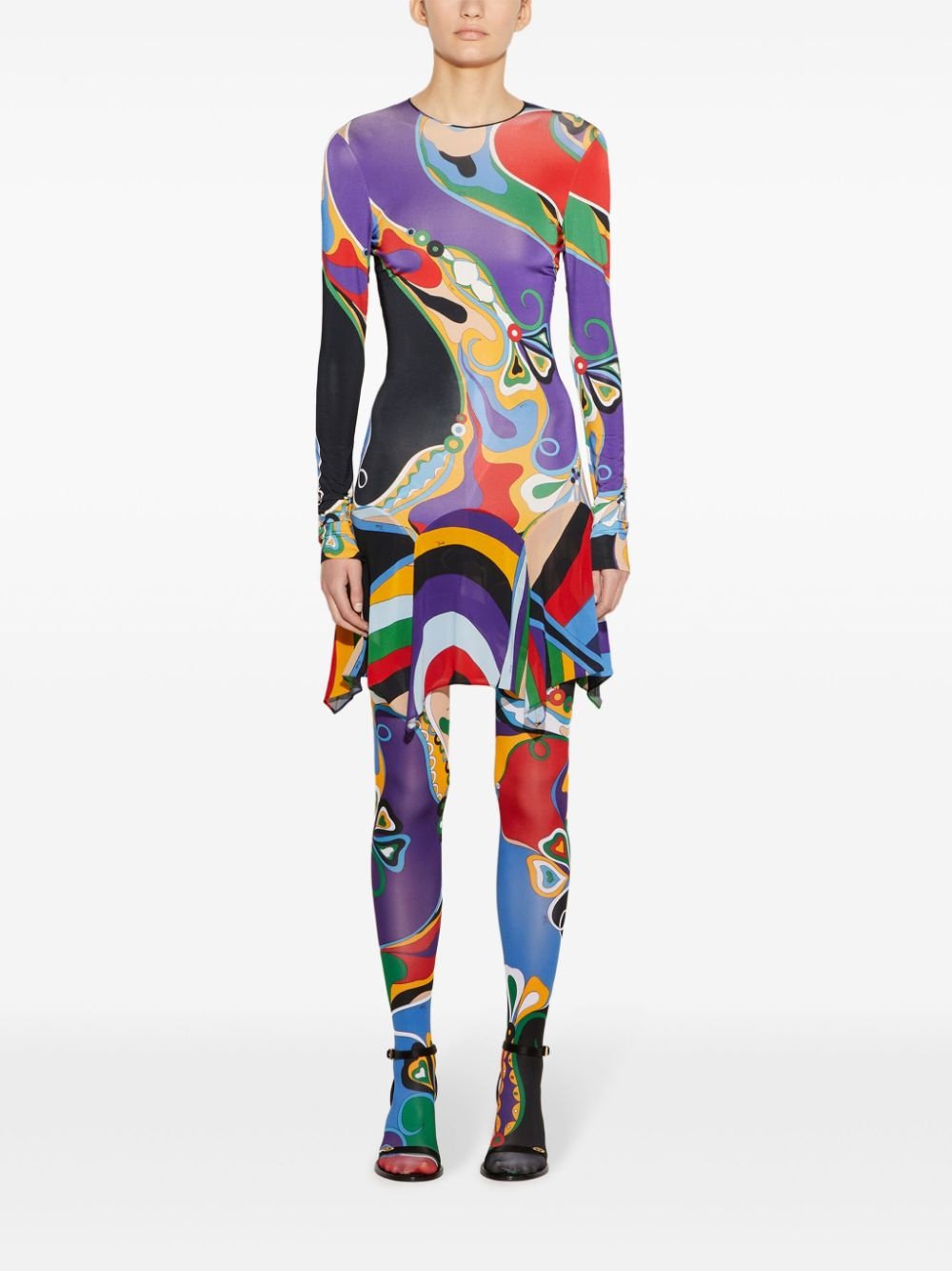 Orchidee-print mini dress - 2