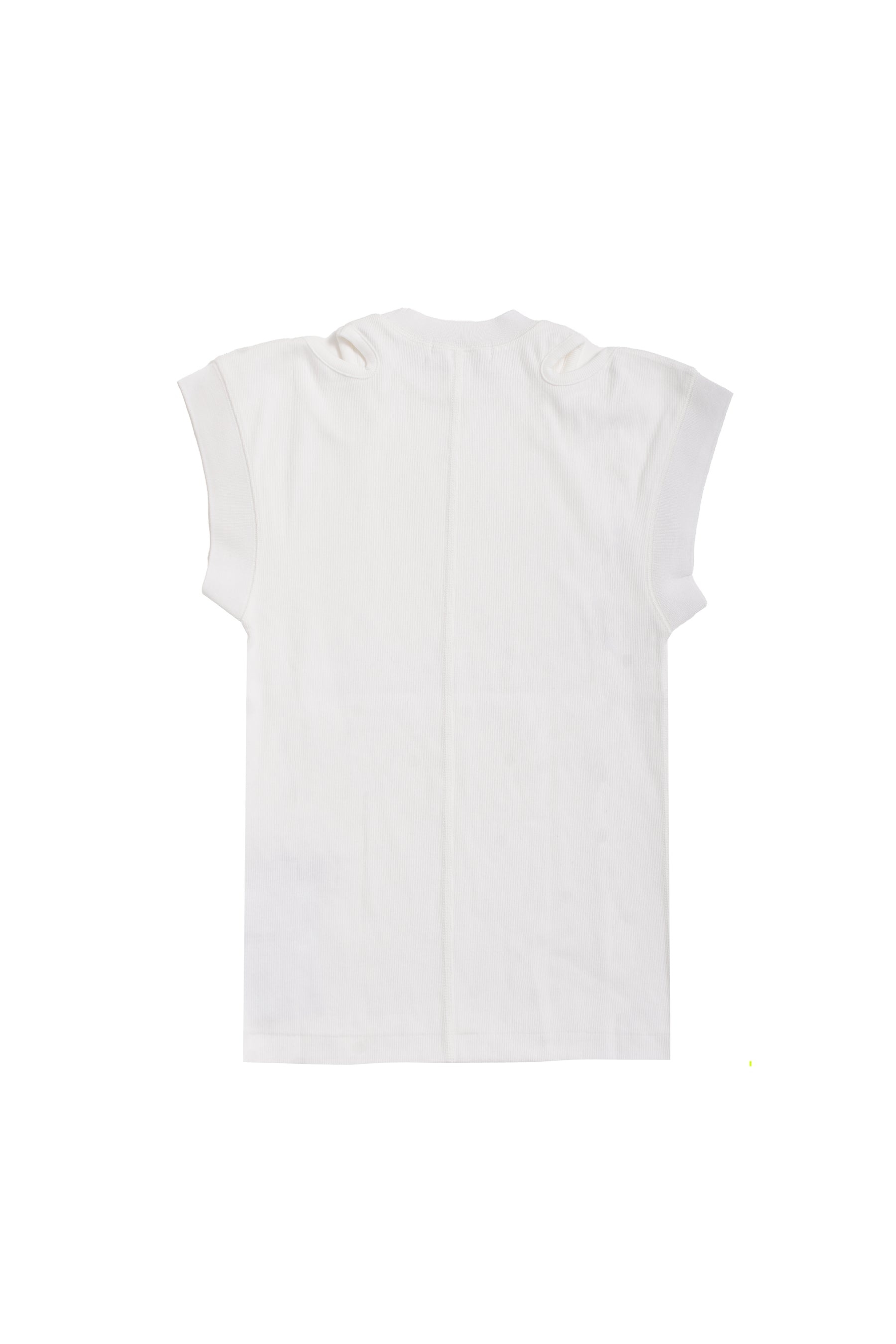RIB JERSEY SLEEVELESS TOP / WHT - 2