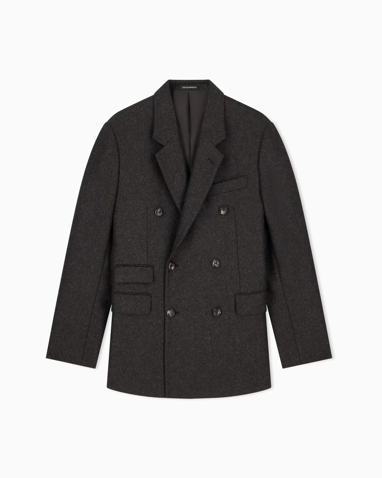 TAILORED DOUBLE-BREASTED BLAZER IN COMPACT WOOL FLANNEL - 1