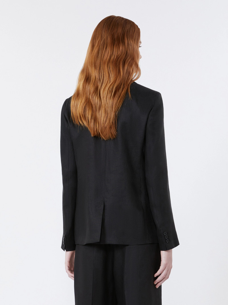 NALUT Linen canvas blazer - BLACK 4