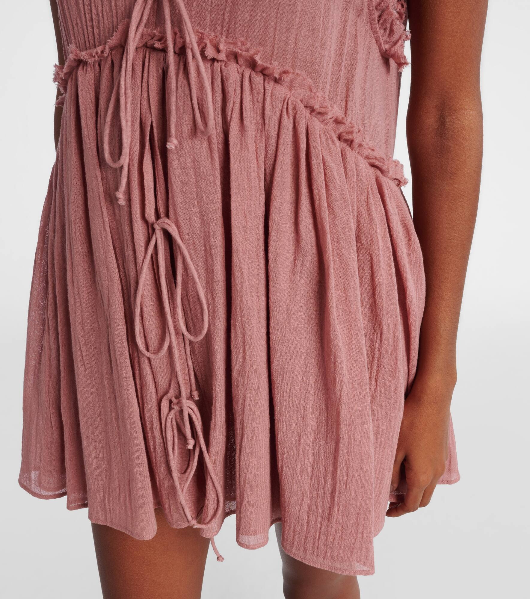 Ruffled cotton gauze minidress - 5