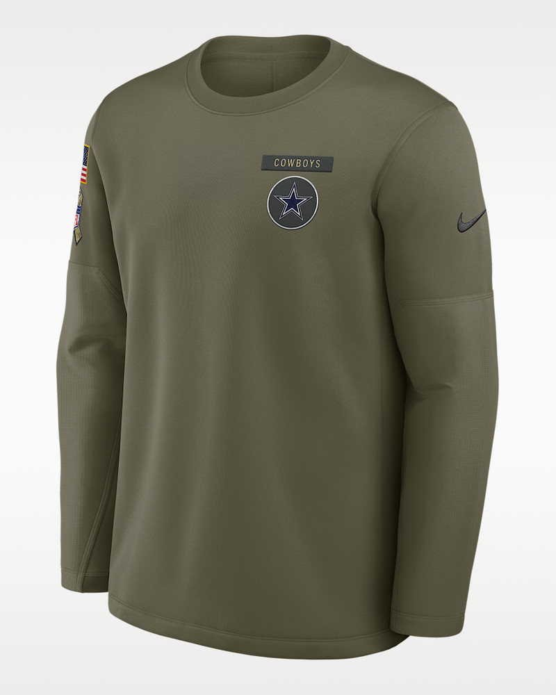 Dallas Cowboys Salute to Service Sideline Triumphant Win Coach Men's Nike NFL Pullover Crew 1