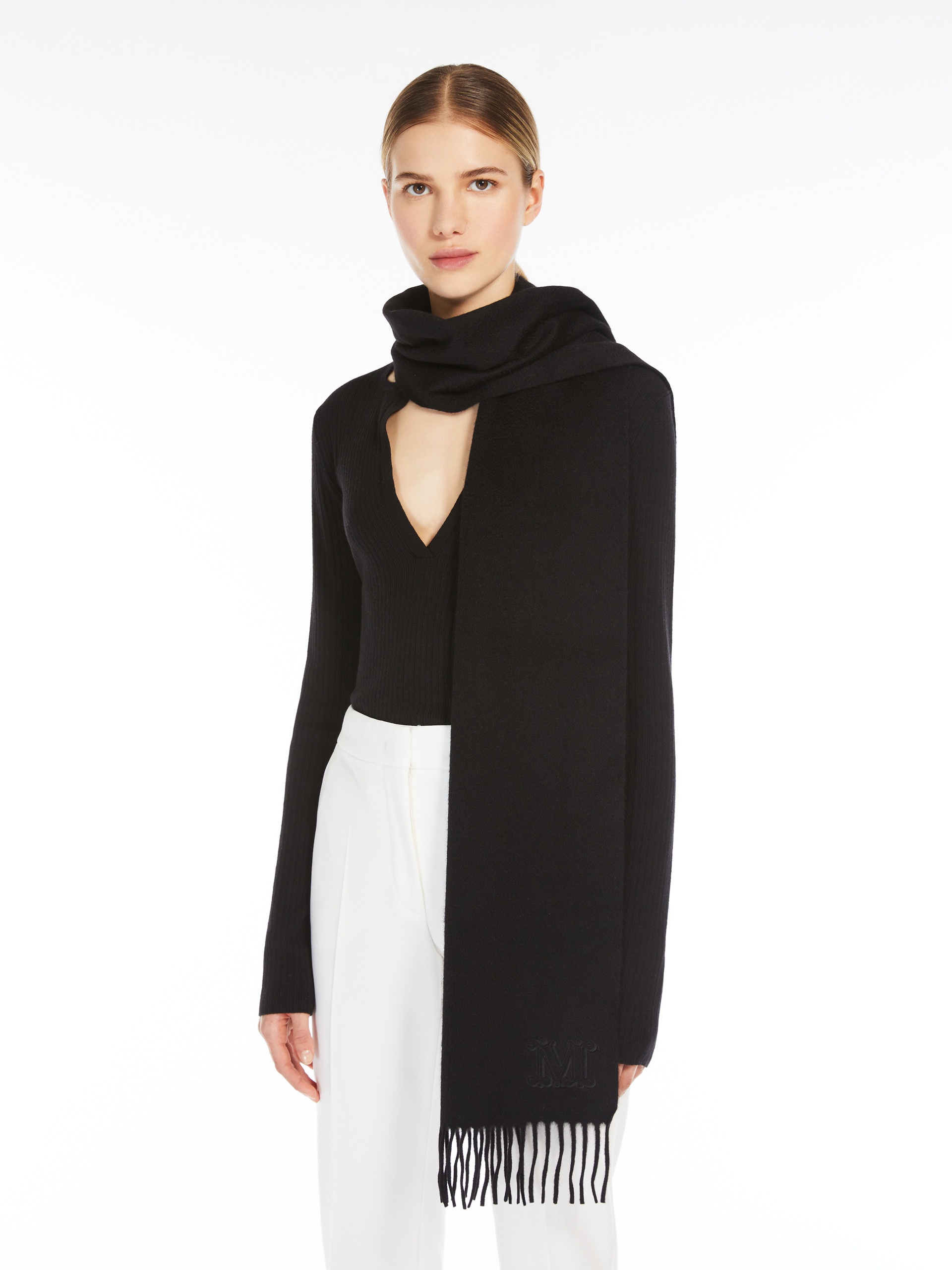 WSDALIA Monogram-embroidered cashmere stole - 4