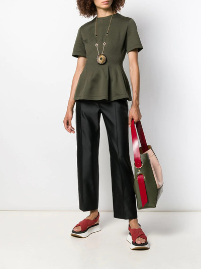 Marni mikado techno silk pencil trousers outlook