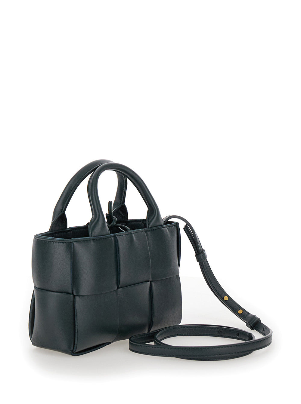 Bottega Veneta Women 'Candy Arco' Dark Green Handbag With Intreccio Motif In Leather Woman - 3