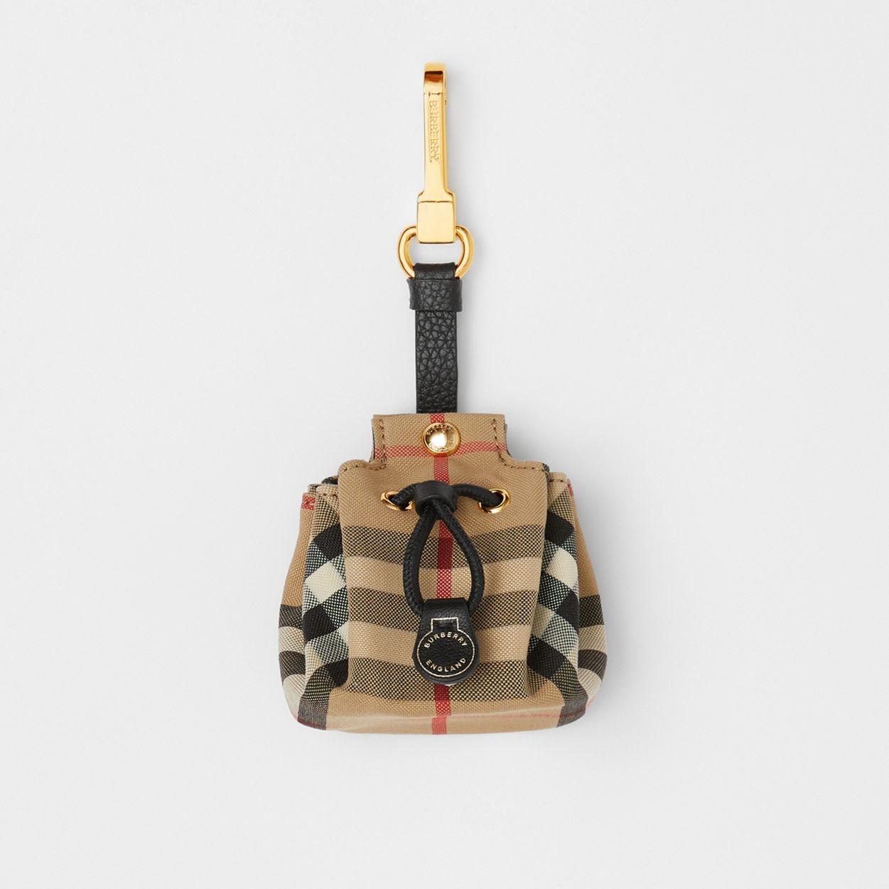 Vintage Check Bucket Bag Charm - 1