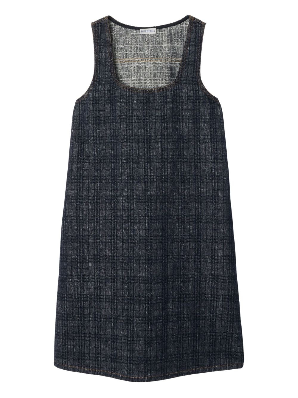 checked denim dress - 1