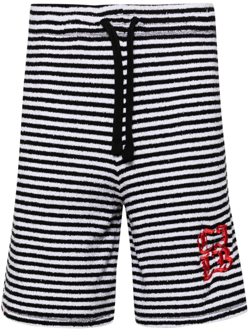 striped towelling shorts 1