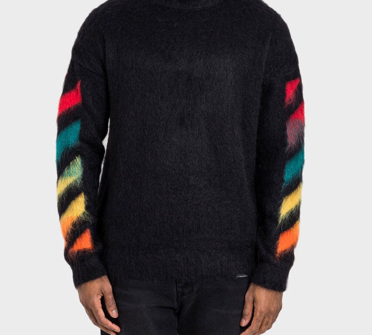 Off-White Classic Arrow Logo Printing Pullover Knit Black OMHA036E20KNI0011087 - 3