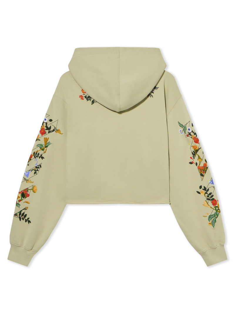 Off-White Bookish Flowers Crop Hoodie outlook