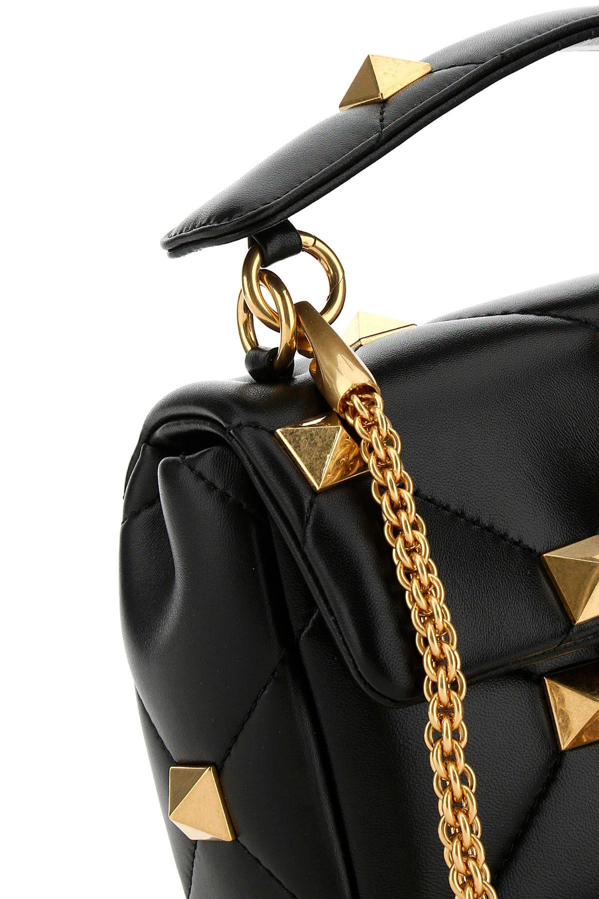 Black nappa leather medium Roman Stud handbag - 4