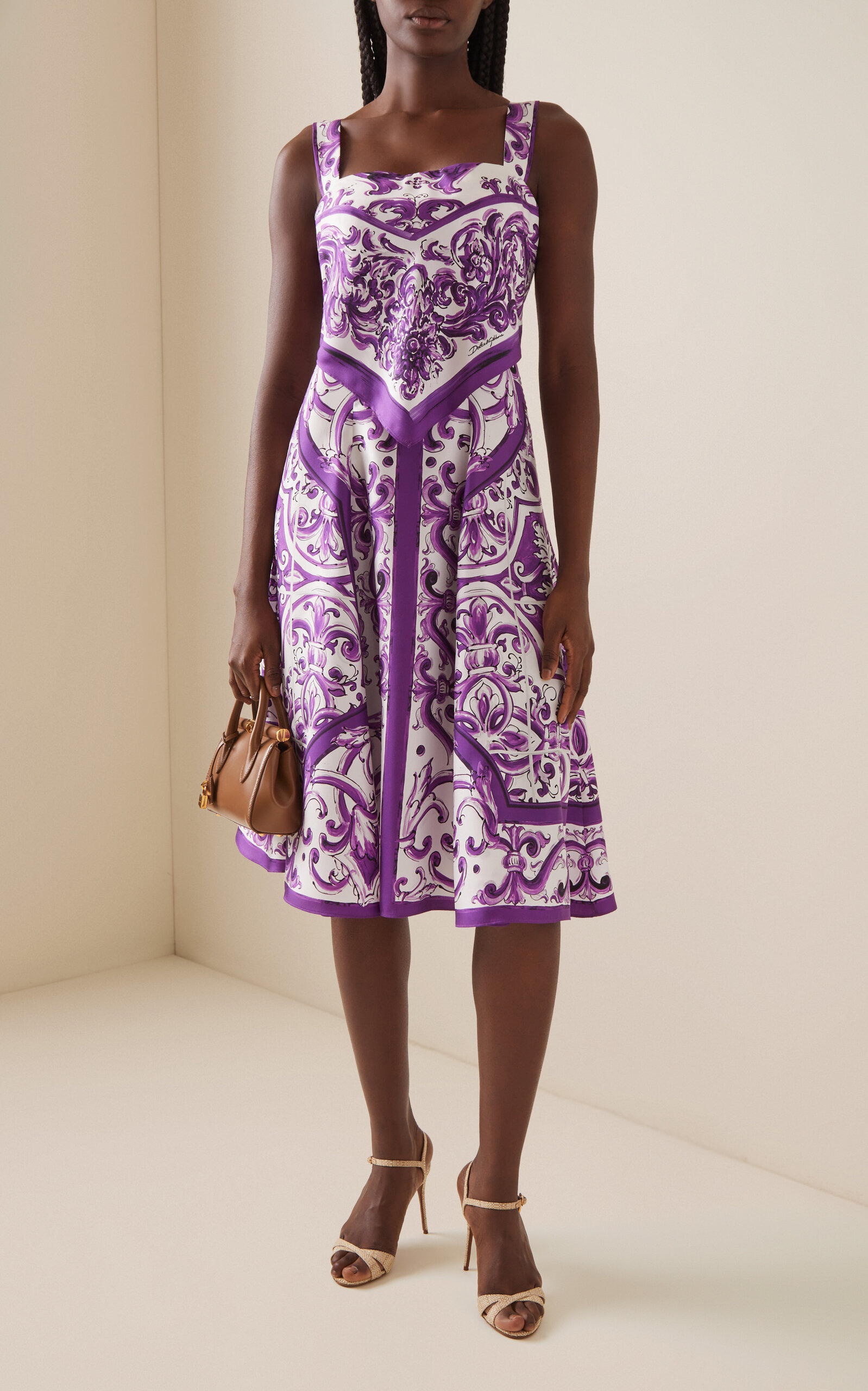 Printed Silk Twill Midi Dress multi - 2
