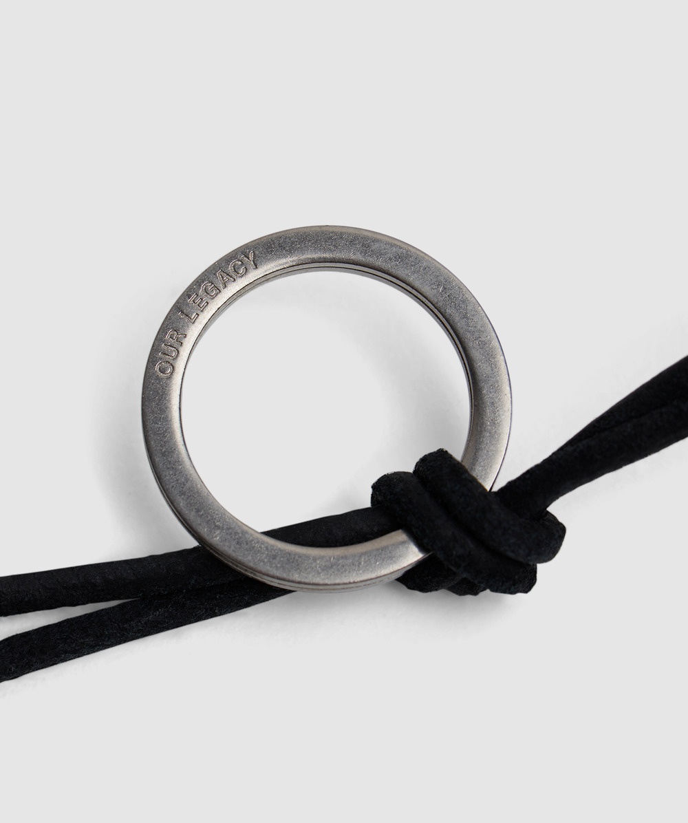 Ladon black leather keychain - 2