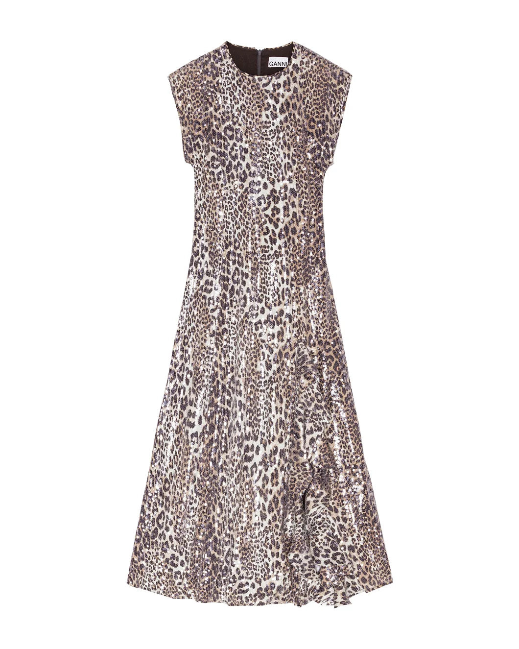 LEOPARD STRETCH SEQUINS LONG DRESS - 1