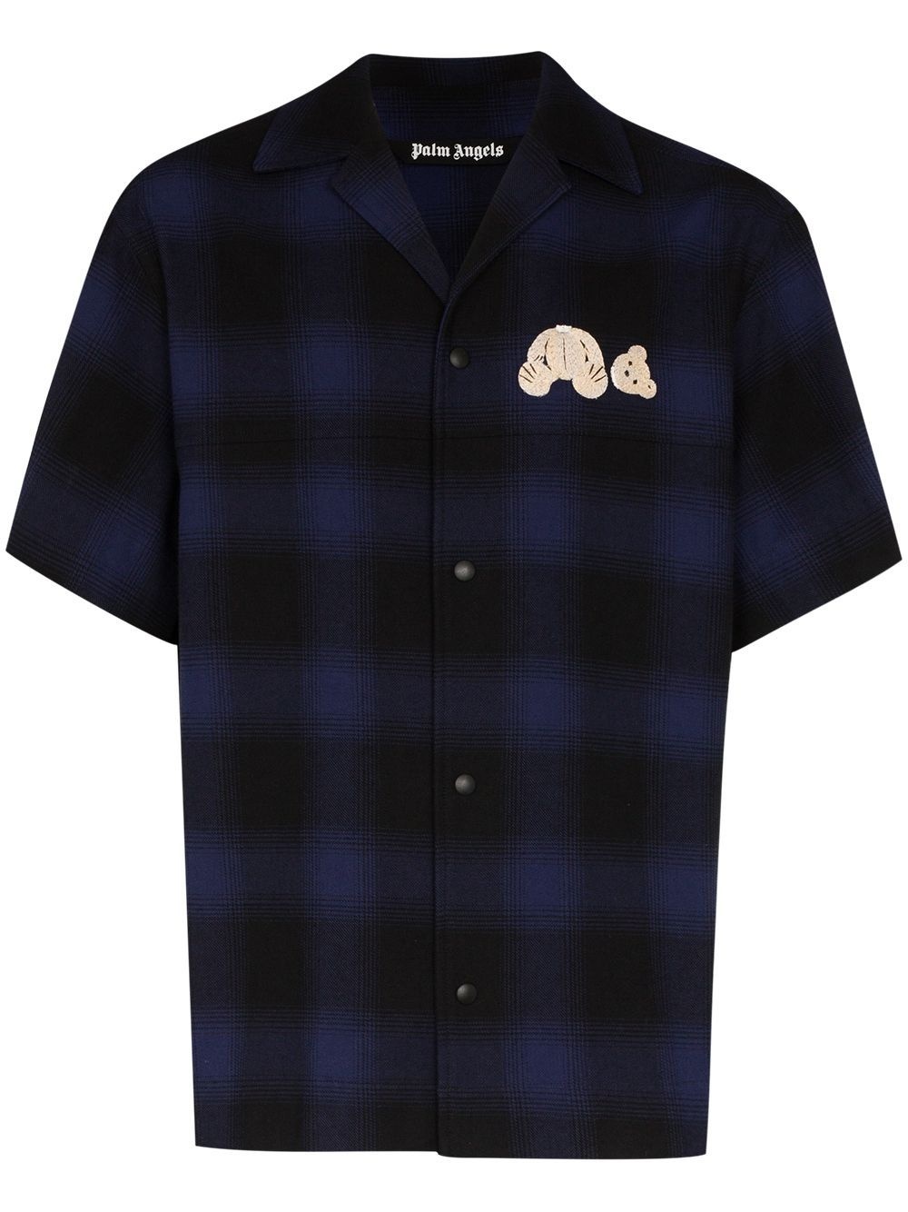 check-print bowling shirt - 1