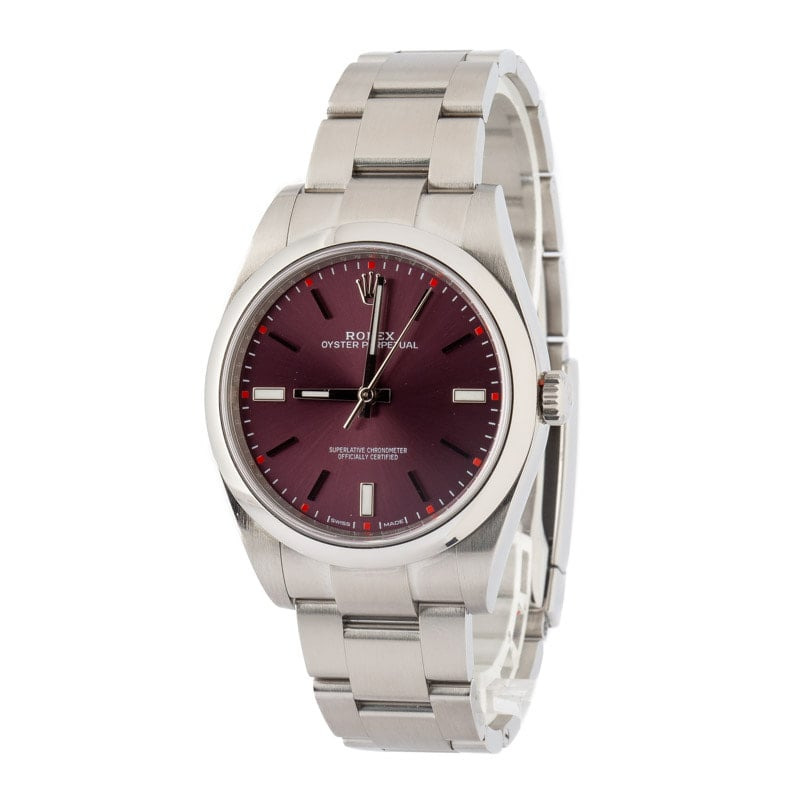 Rolex Oyster Perpetual 39MM Ref 114300 Red Grape Dial - 2