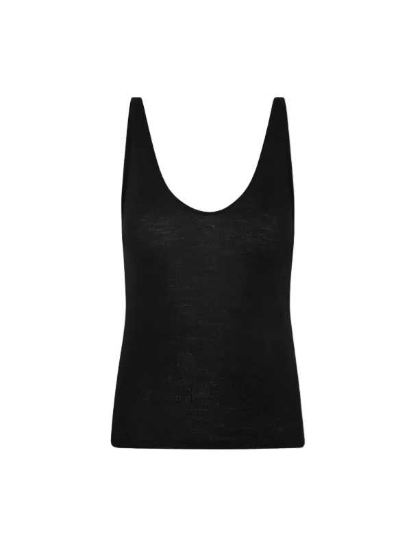 Baby Wool Scoop Cami in Black - 1