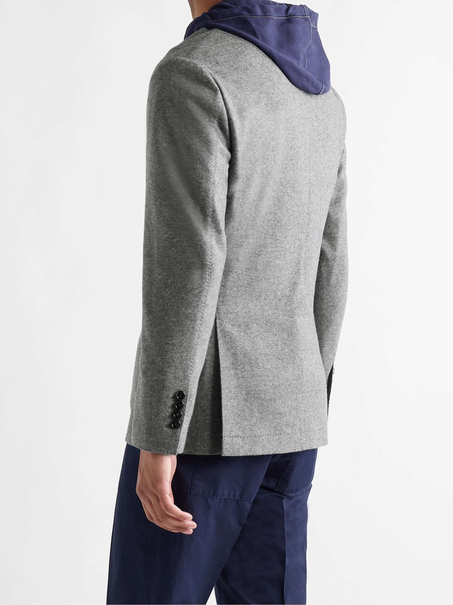 Unstructured Mélange Cashmere-Jersey Blazer - 4