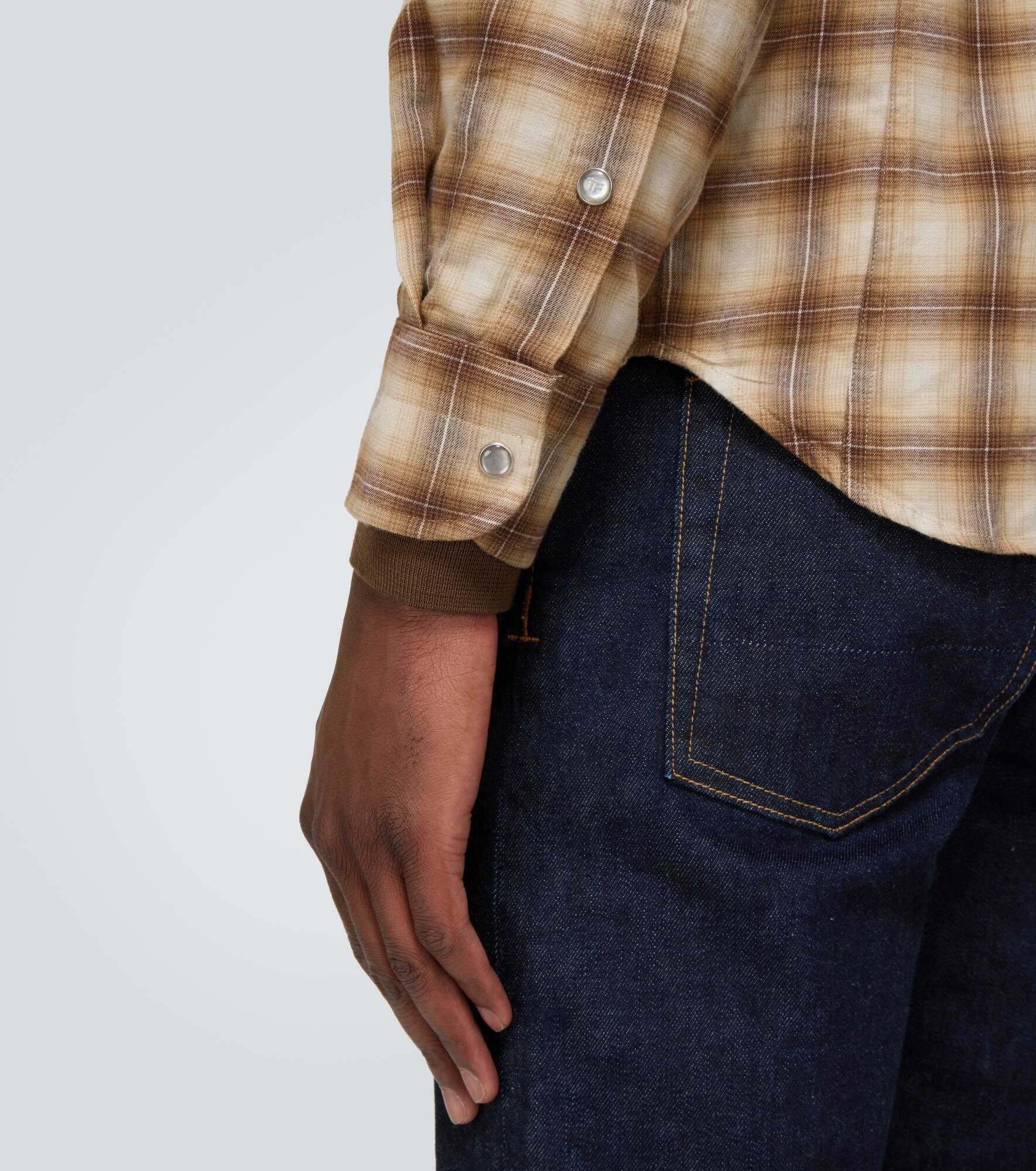 Checked cotton blend Oxford shirt - 6