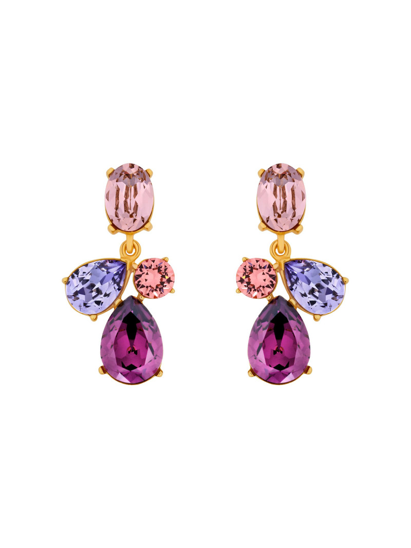 Women's Candy Drop 24K-Gold-Plated & Glass Crystal Earrings - Amethyst 1