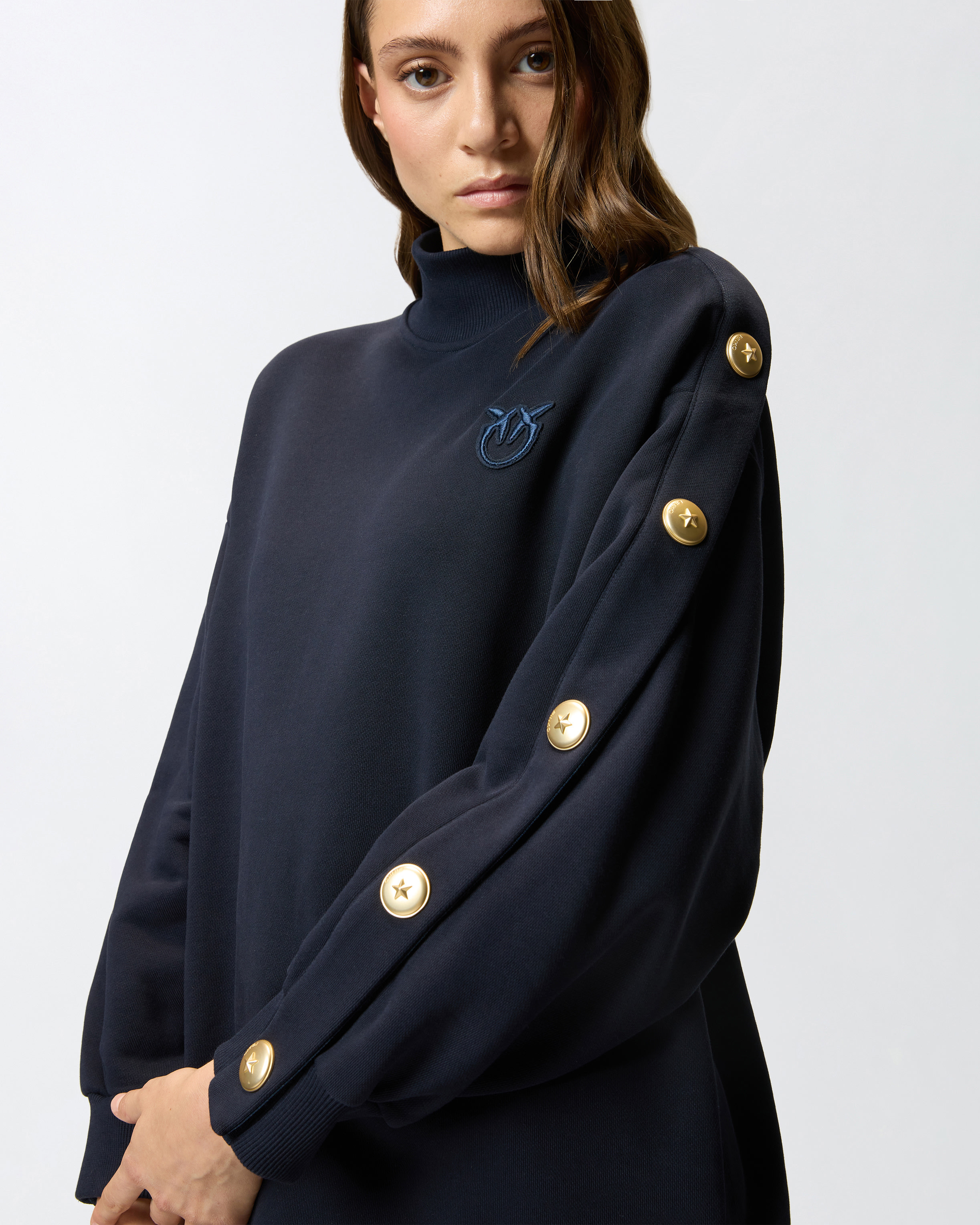 BUTTONED FLEECE MAXI-SWEATER - 5