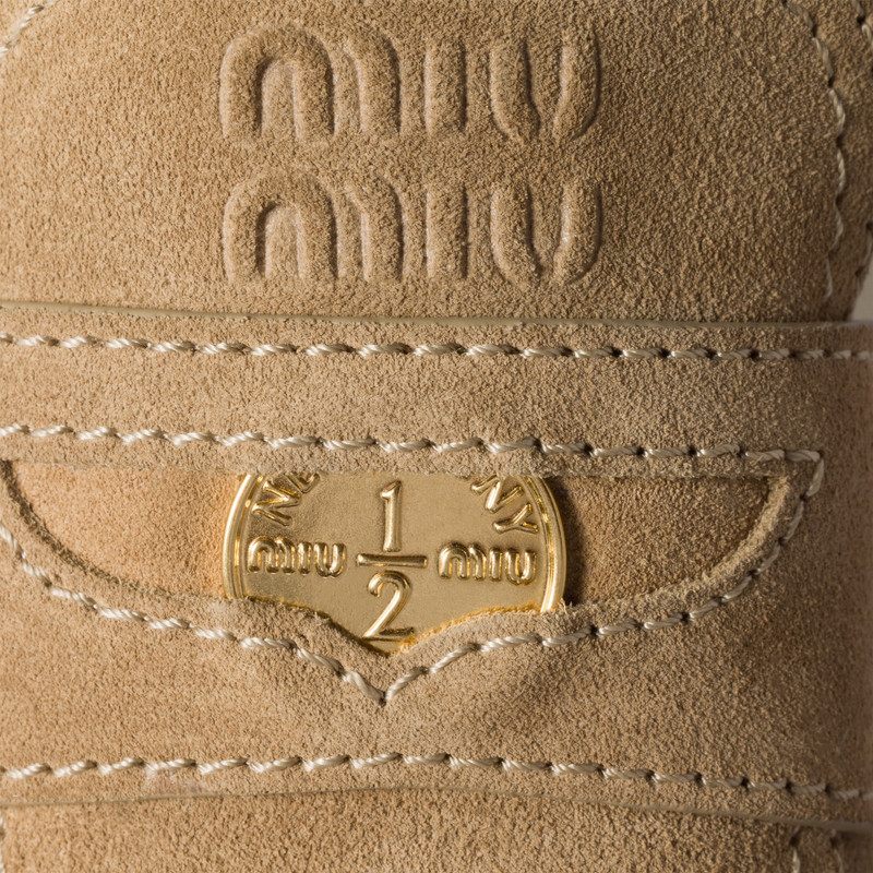 Suede and raffia flatform mules 4