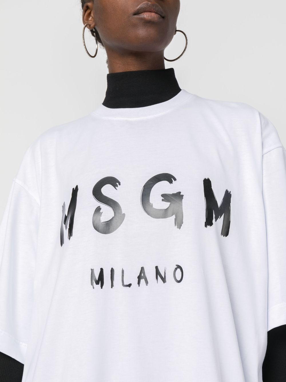logo-print cotton T-shirt dress - 5