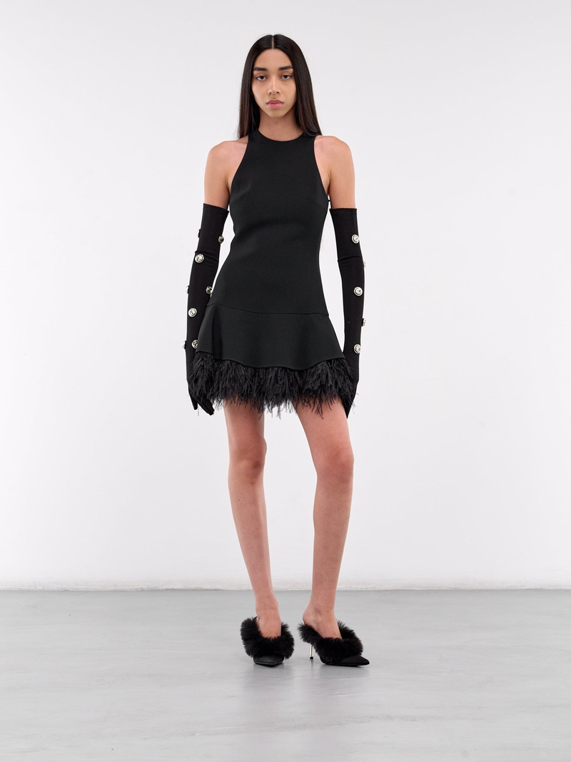 David Koma Feather Trim Mini Dress outlook