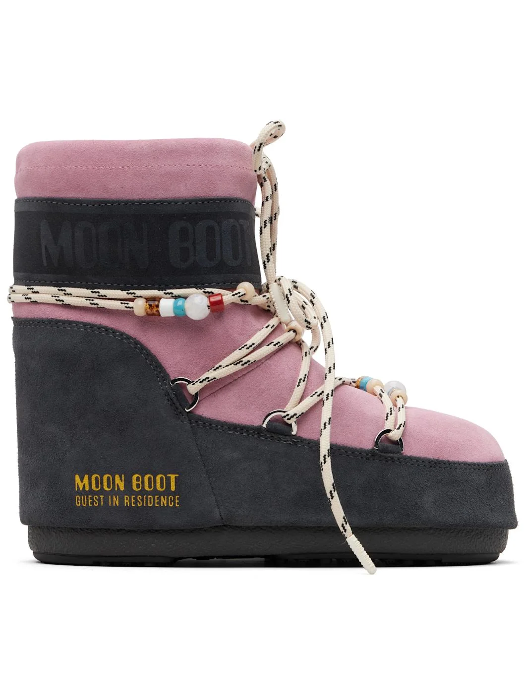 Pink Moon Boot Edition Icon Low Beaded Suede Boots - 1