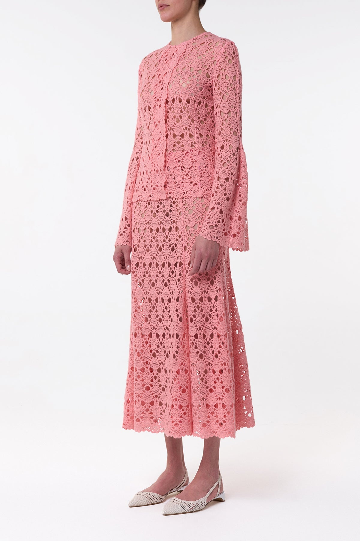 Florence Maxi Skirt in Rosa Cashmere Lace - 3