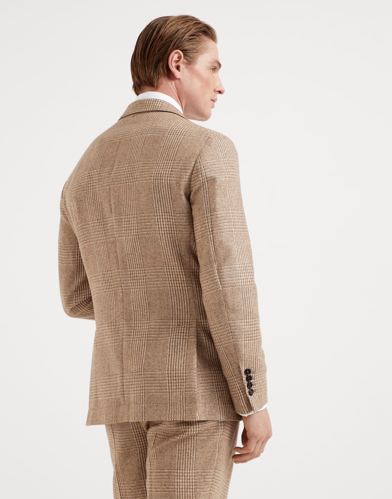 Wool and alpaca Prince of Wales deconstructed blazer with large peak lapels - 2