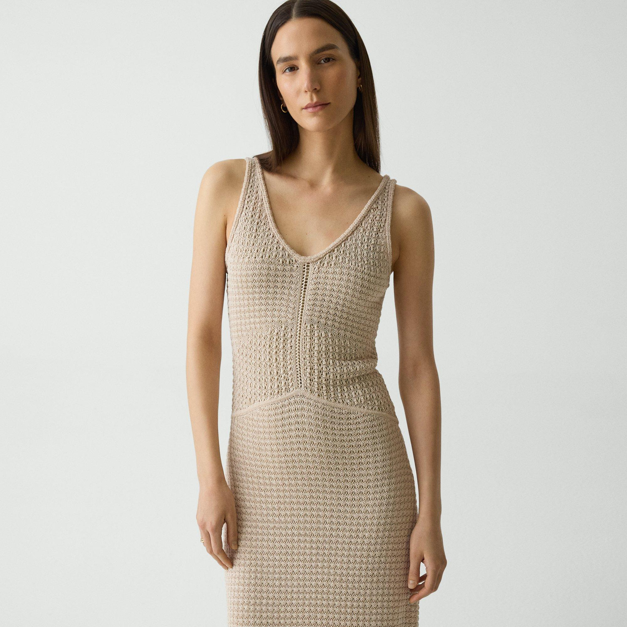 Stitched Dress in Sheen Cotton - 5