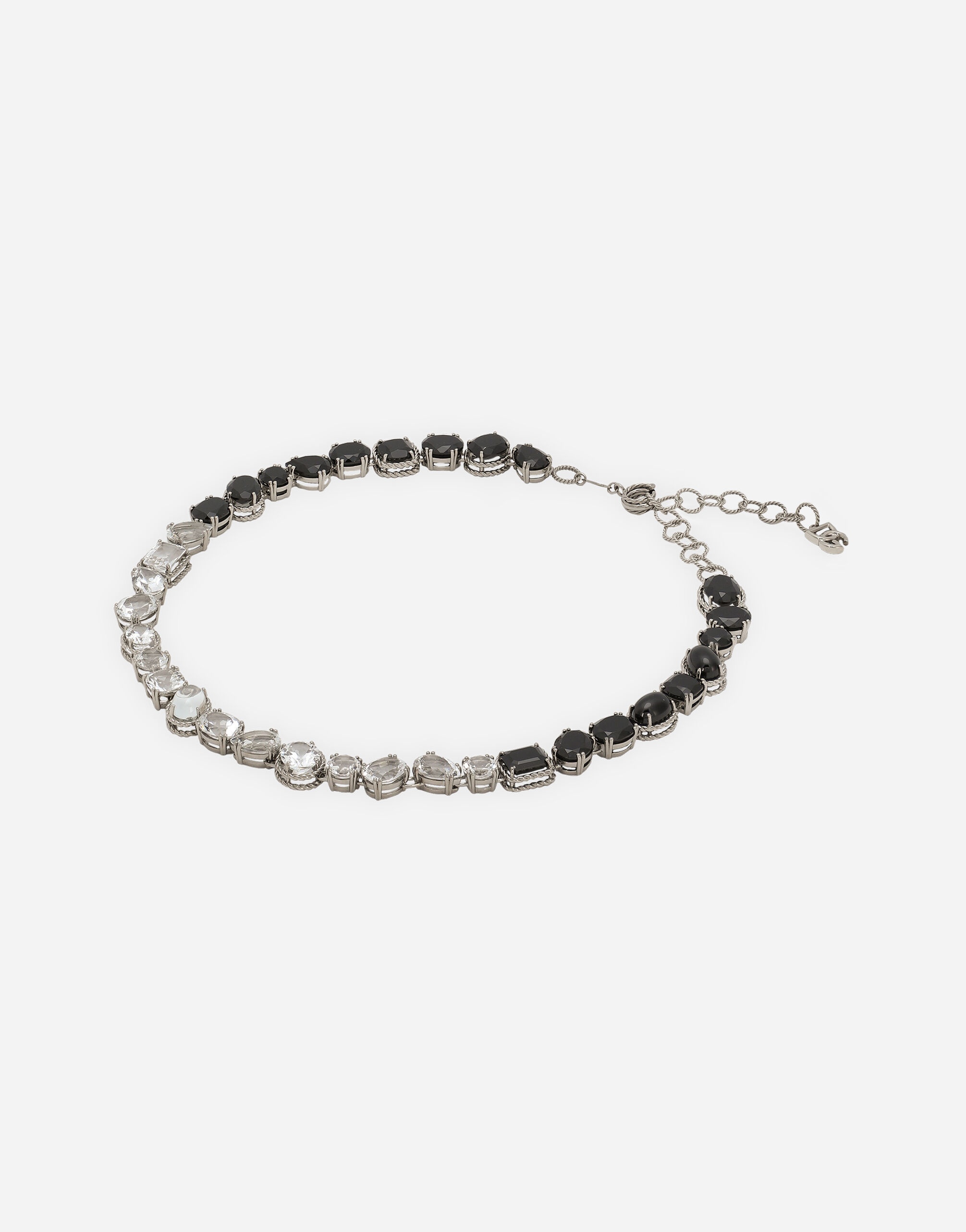 Rainbow Monochrome Necklace 18-carat white gold, spinels and topazes - 3