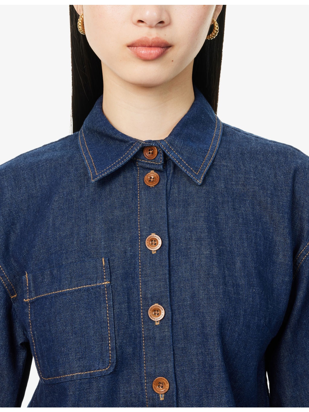 Rhiannon Fringe-Edge Denim Shirt - 5