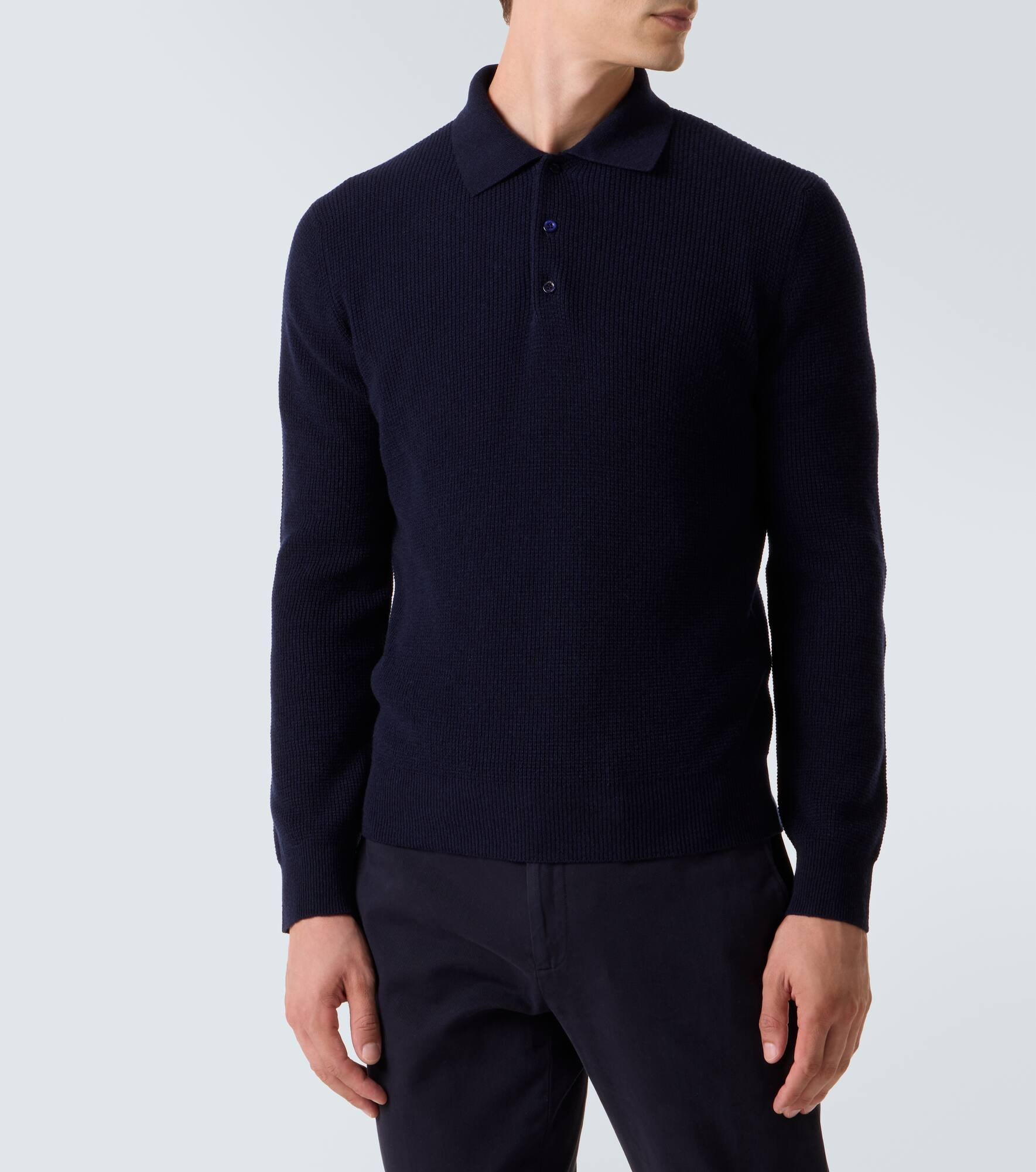 Wool and cashmere polo sweater - 3