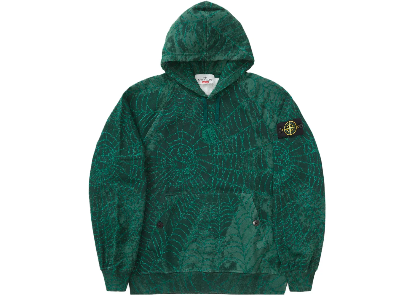 Supreme Stone Island Hooded Sweatshirt (FW23) Dark Green - 1