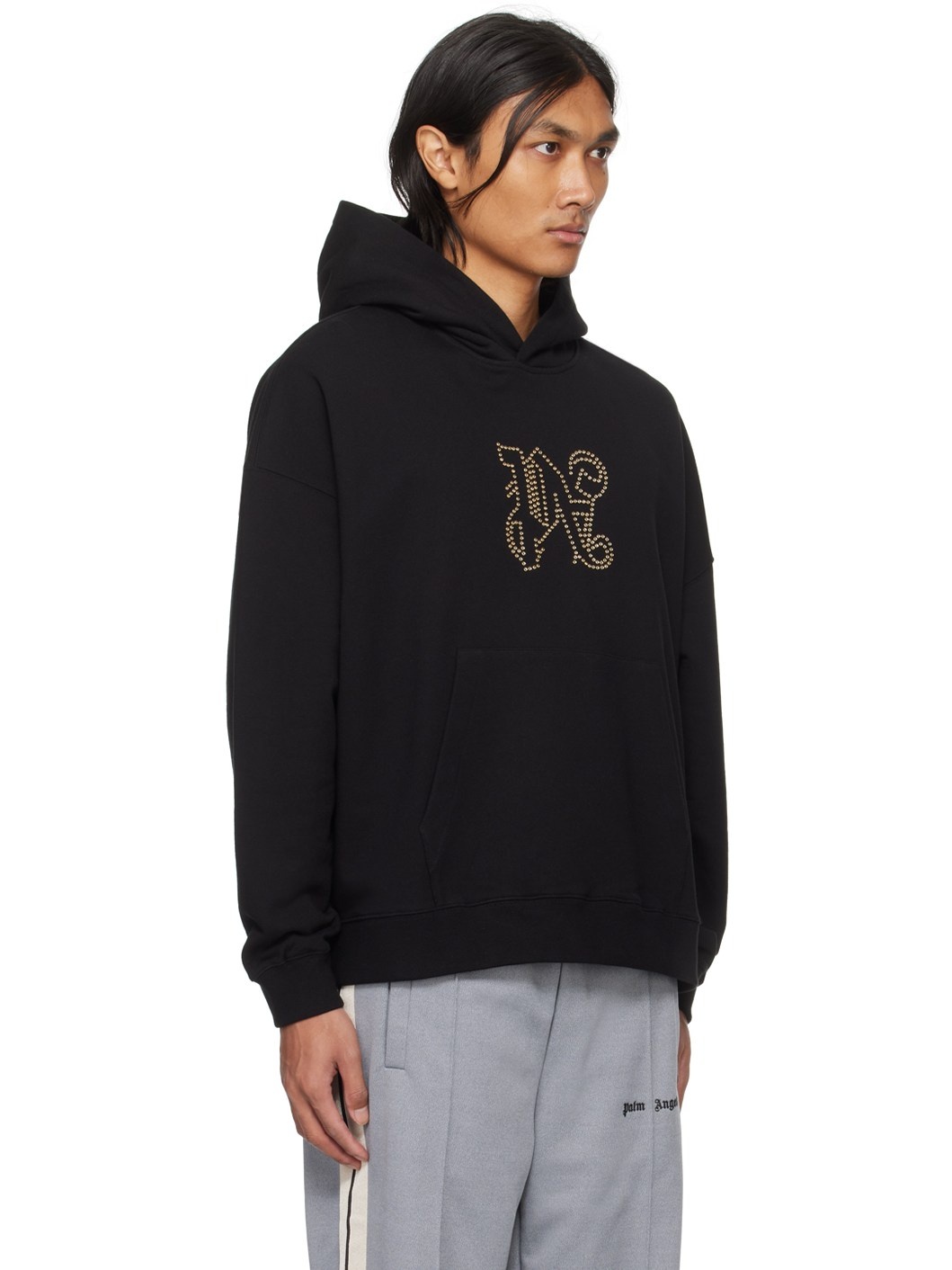 Black Monogram Statement Hoodie - 2