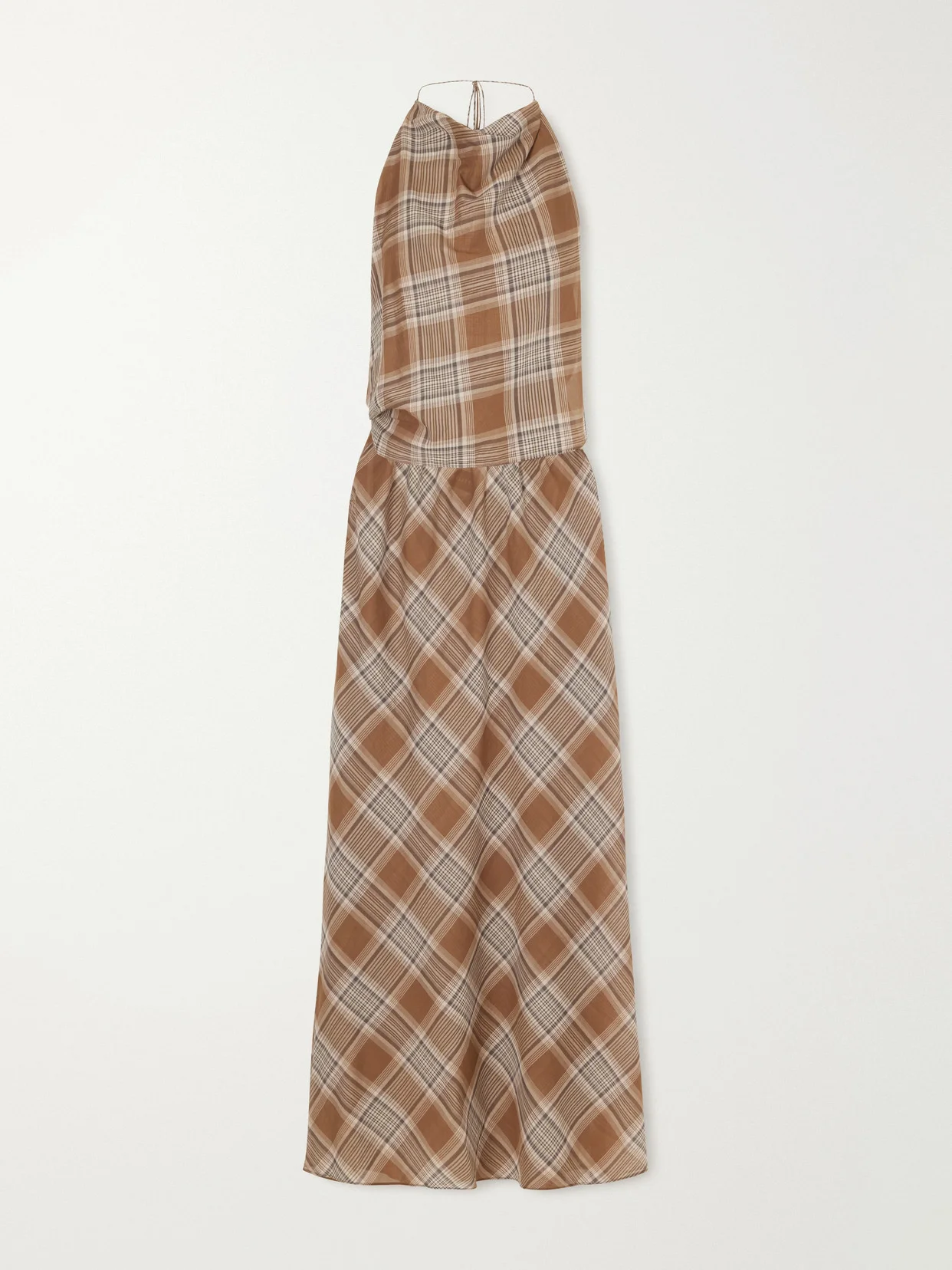 Layered Checked Cotton-voile Midi Dress - 1