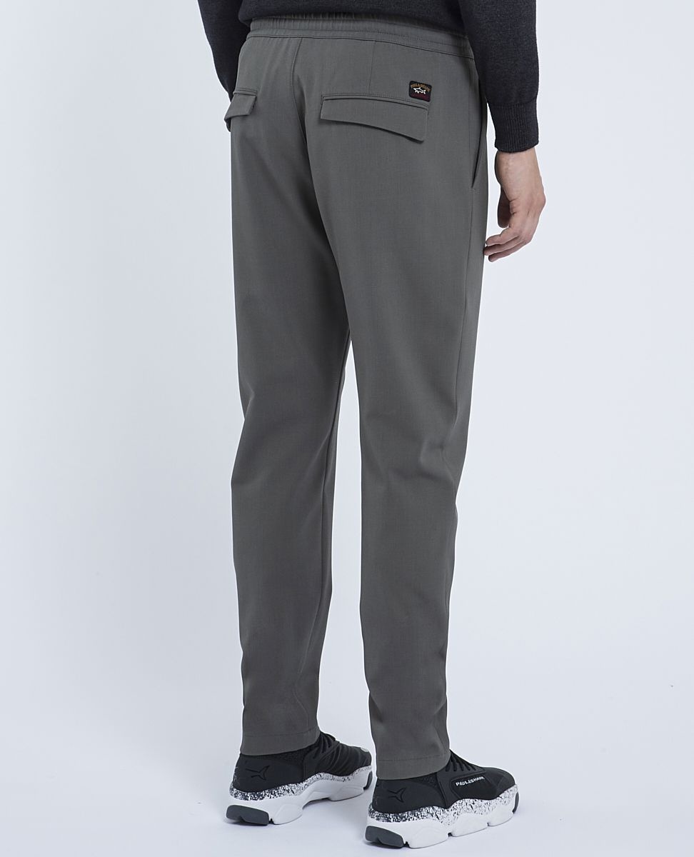 Technical wool Cargo Trousers with drawstring - 4