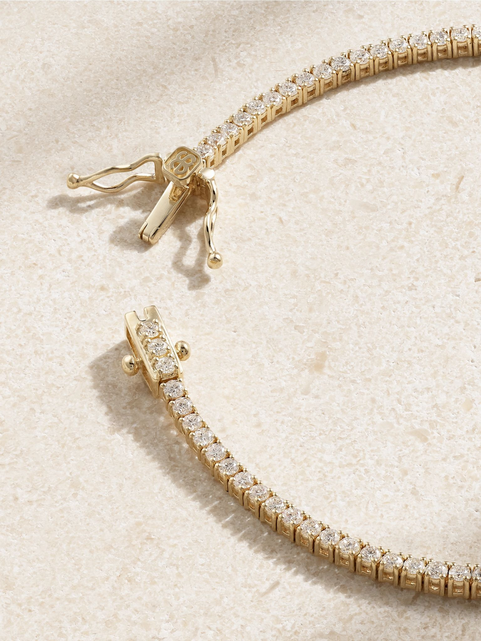 14-karat gold diamond tennis bracelet Gold - 3