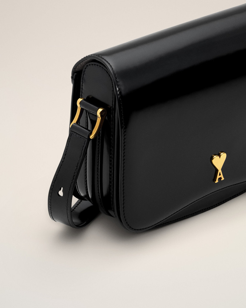 BLACK GLAZED LEATHER PARIS PARIS BAG 5